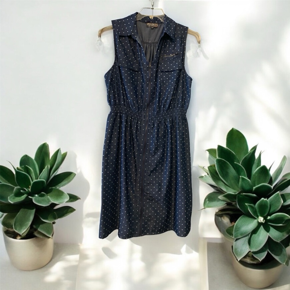J Glee Jean zipped midi dress NWOT